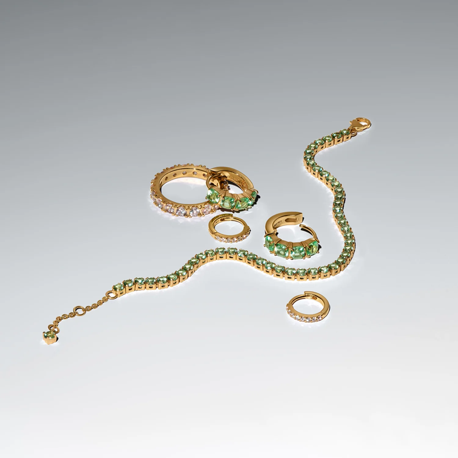 Pandora Timeless Gold Plated Sprankelende Groene Tennisarmband 561469C02-18 - Image 3