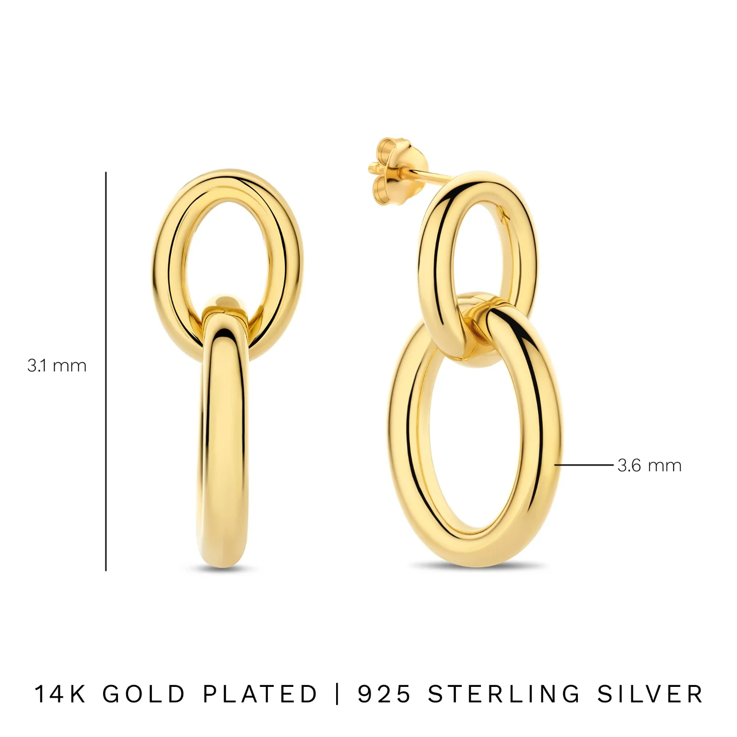 Parte Di Me Bibbiena Poppi Adriane 925 Sterling Zilveren Gold Plated Oorhangers PDM36186 - Image 7