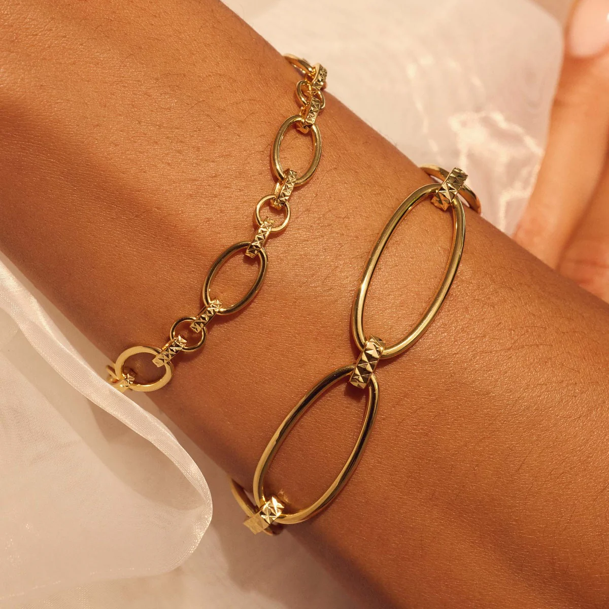 Parte Di Me Bibbiena Poppi Clara 925 Sterling Zilveren Gold Plated Schakelarmband PDM32146 - Image 2
