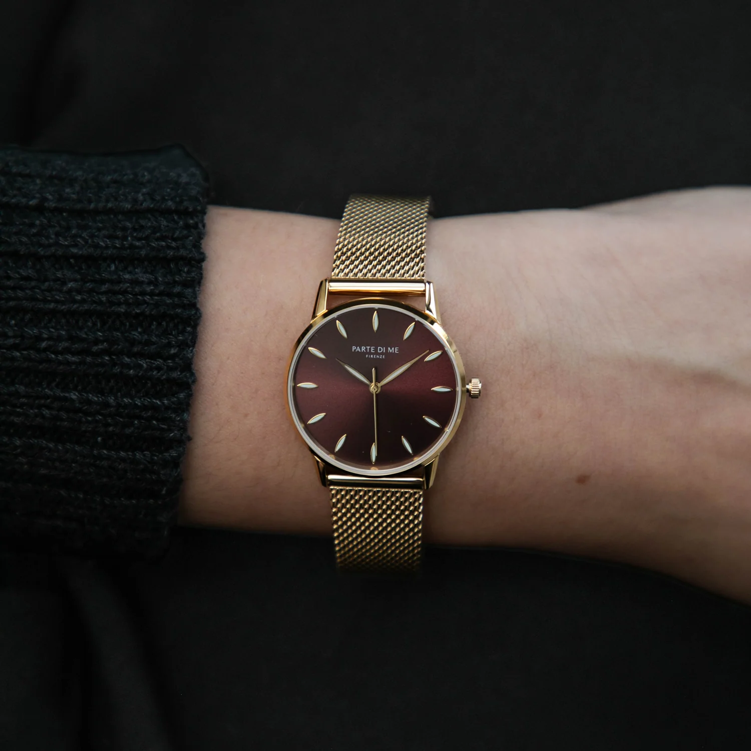 Parte Di Me Orologio rond dames horloge goudkleurig en donkerbruin PDM09055 - Image 2