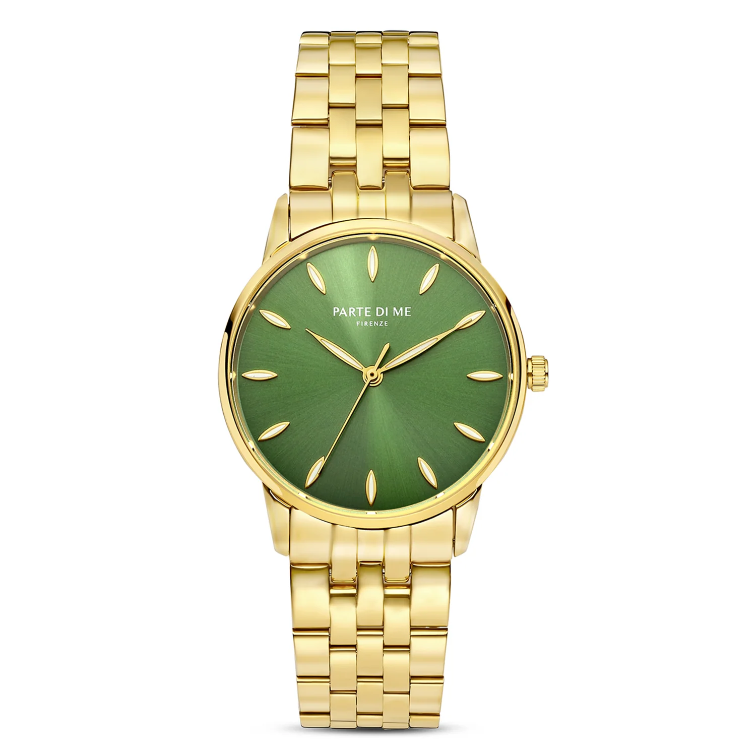Parte Di Me Orologio rond dames horloge goudkleurig en groen PDM09046