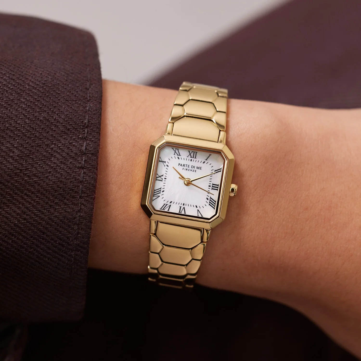 Parte di Me Orologio vierkant dameshorloge goudkleurig met parelmoer - Image 2