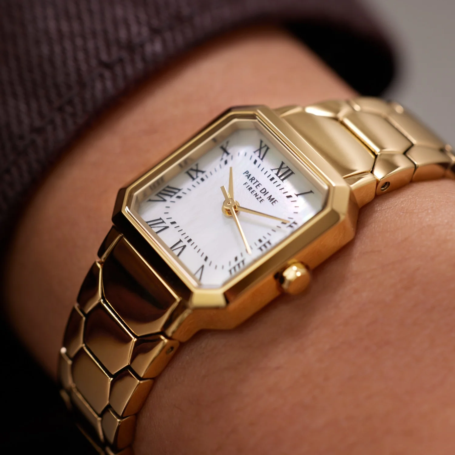 Parte di Me Orologio vierkant dameshorloge goudkleurig met parelmoer - Image 3