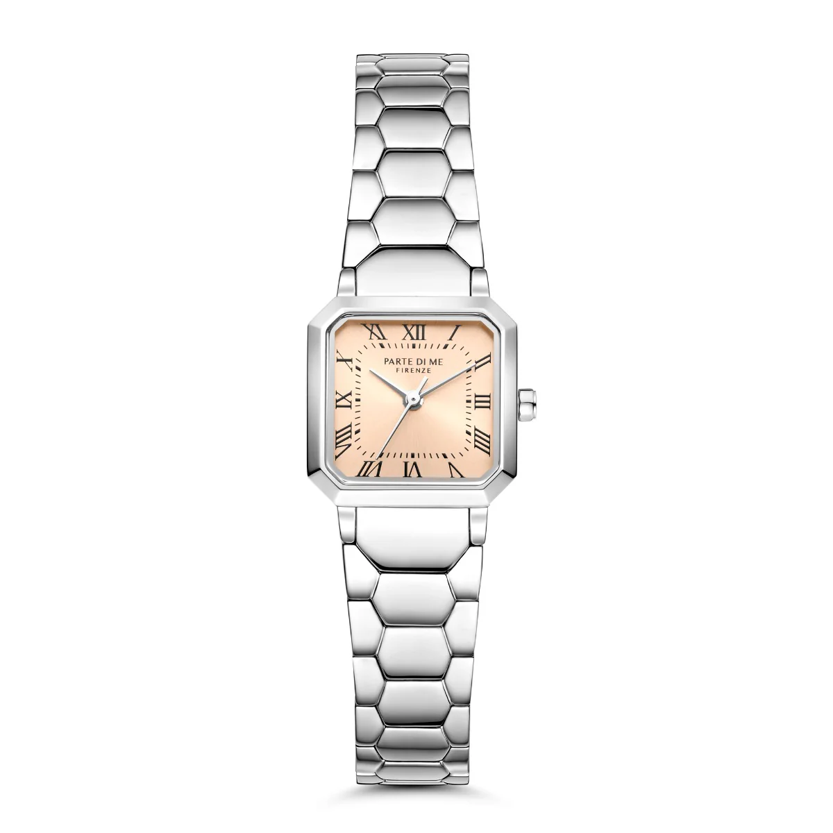 Parte di Me Orologio vierkant dameshorloge zilverkleurig en taupe PDM09028