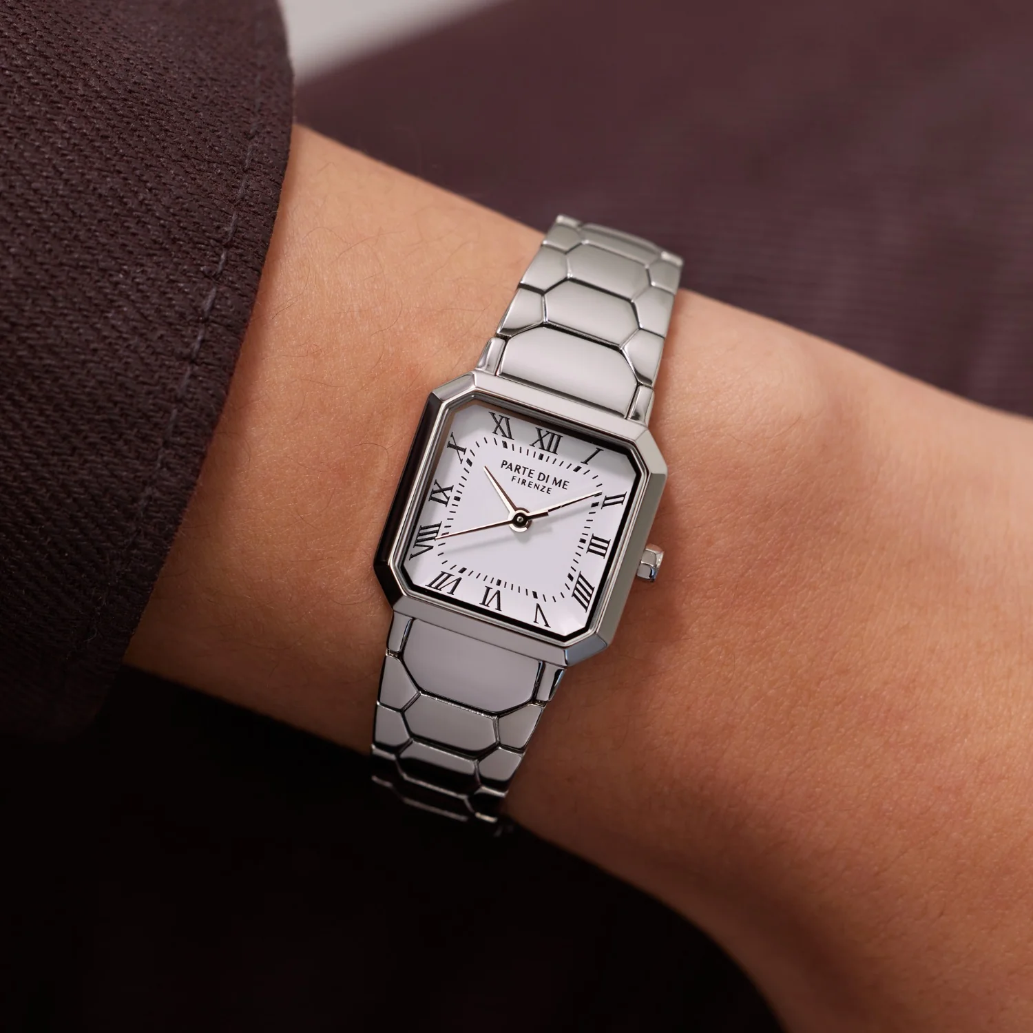 Parte di Me Orologio vierkant dameshorloge zilverkleurig en wit PDM09027 - Image 2