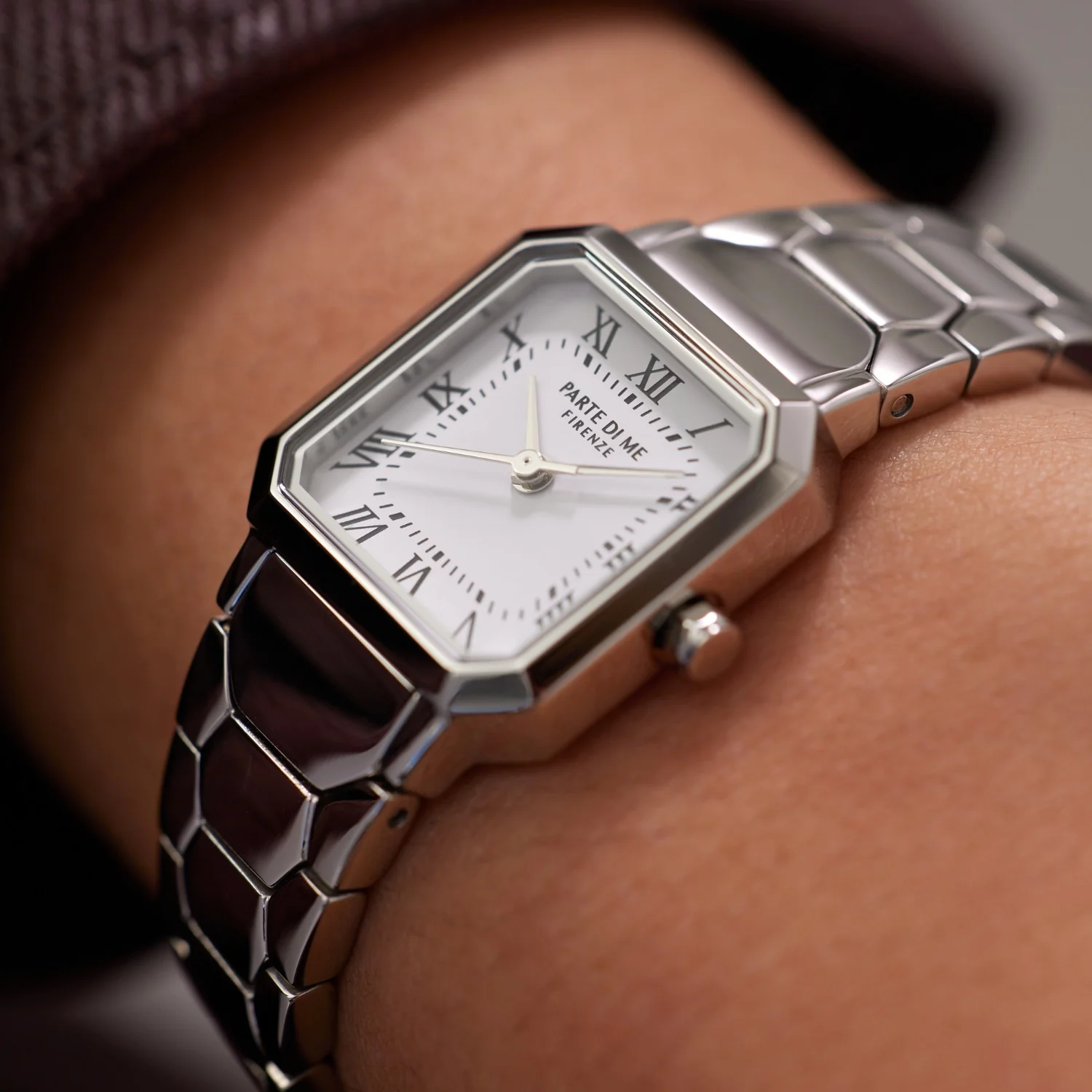 Parte di Me Orologio vierkant dameshorloge zilverkleurig en wit PDM09027 - Image 3