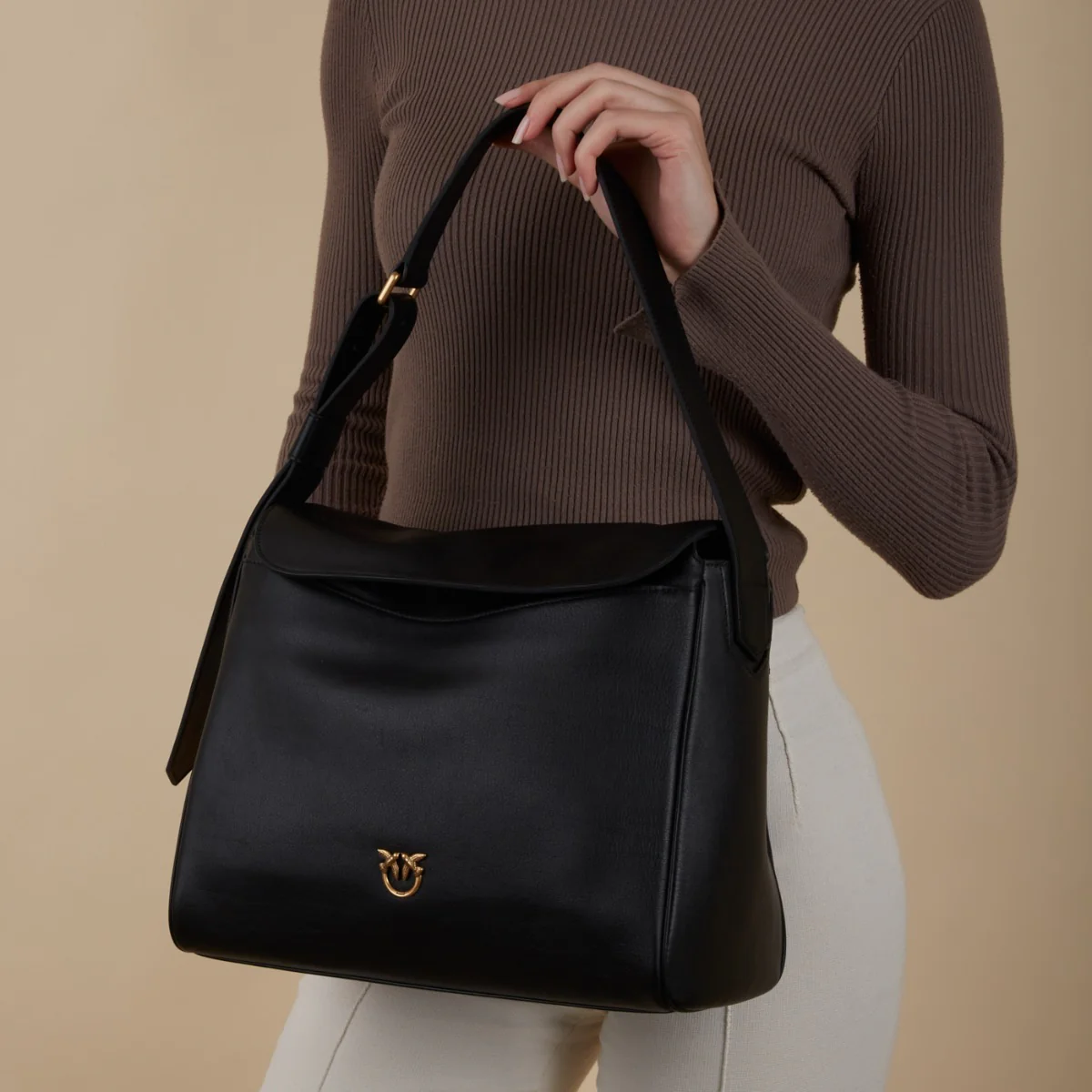 Pinko Leaf Black Handbag 101705-A0QO-Z99Q - Image 2