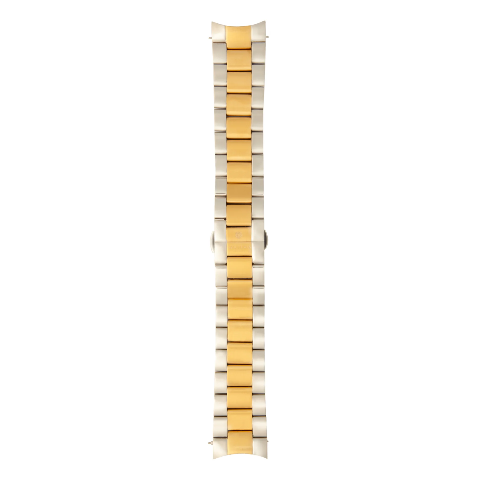 Sem Lewis Metropolitan stalen horlogeband 24 mm zilverkleurig en goudkleurig SL620027