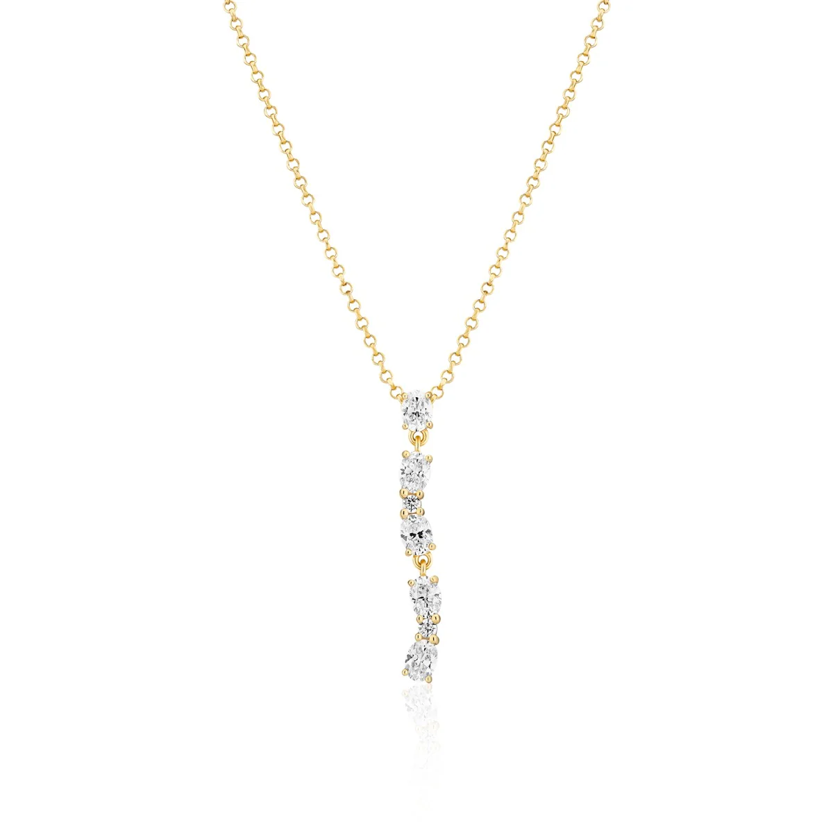 Sif Jakobs Ellera 925 Sterling Silver Necklace Gold Plated SJ-N2421-CZ-YG