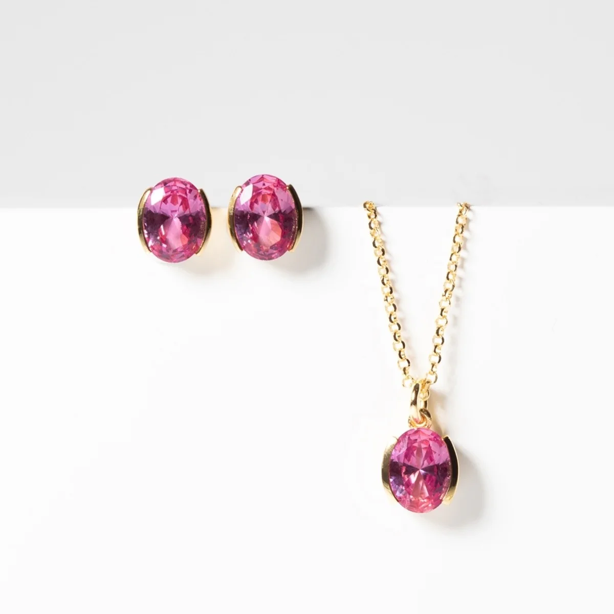 Sif Jakobs Ellisse Carezza Silver Necklace With Gold Plating SJ-N2353-PKCZ-YG - Image 2