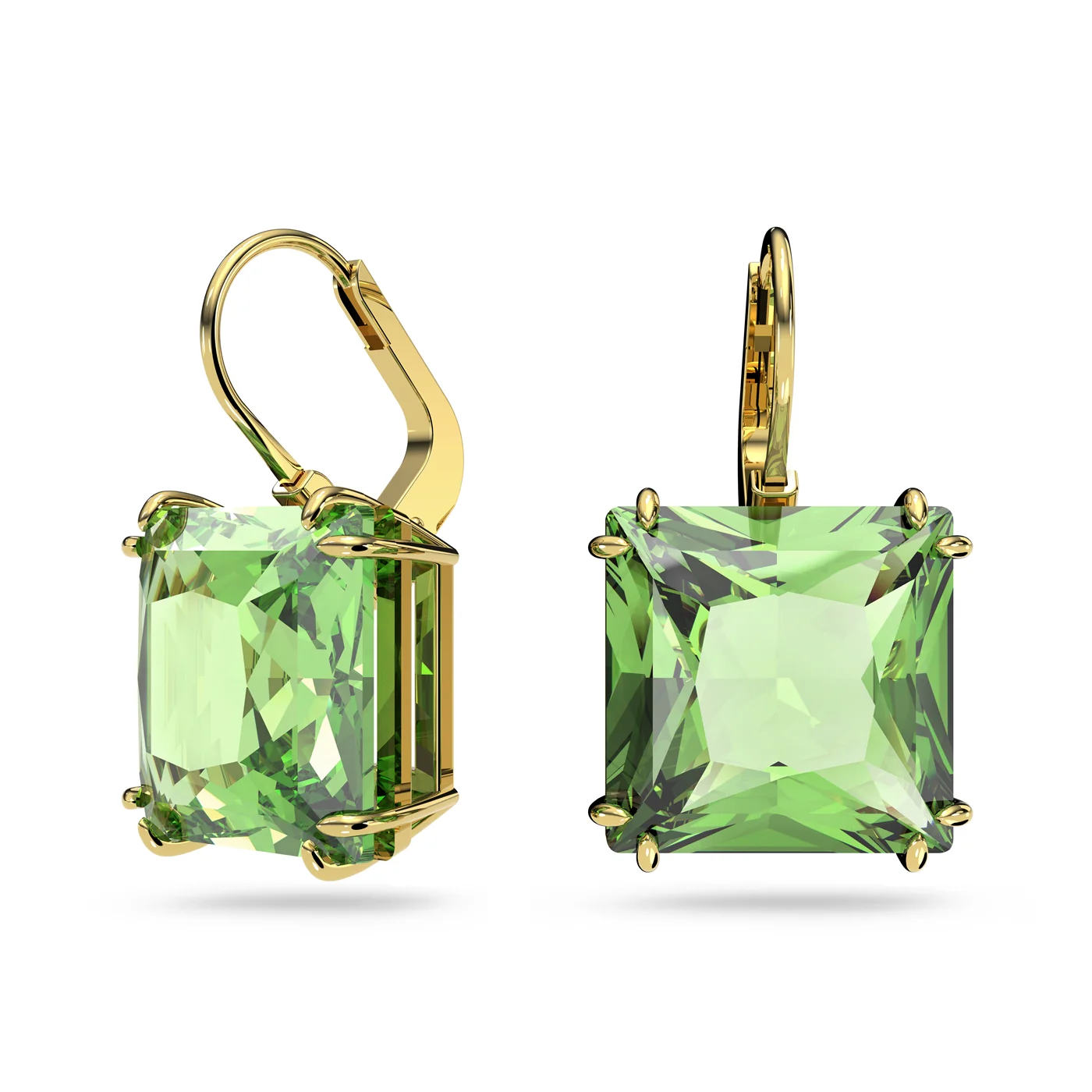 Swarovski Gold-coloured Drop earringswithGreen Crystal 5636564 - Image 2