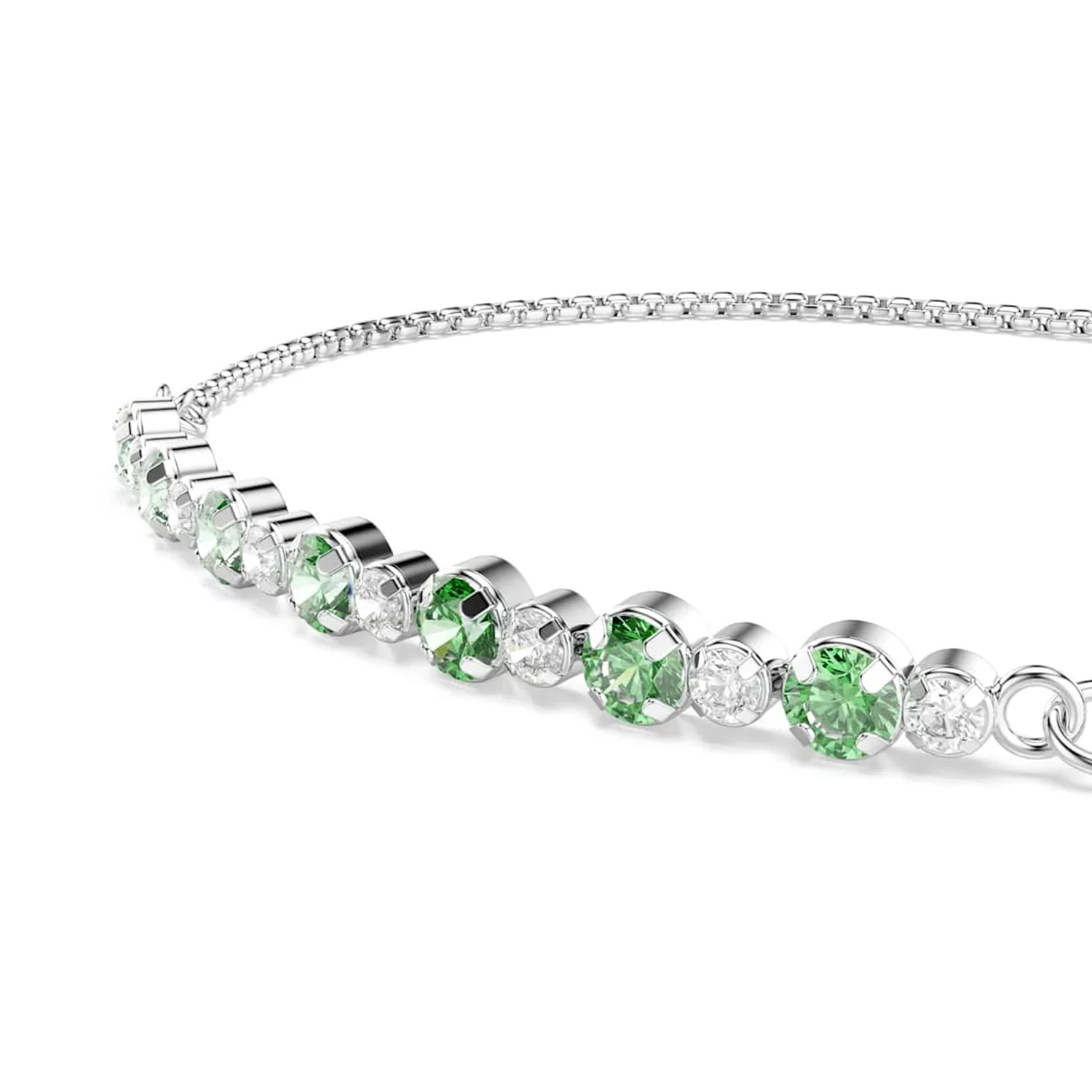 Swarovski Matrix Tennis Zilveren Armband met Groene Accenten 5758987 - Image 2