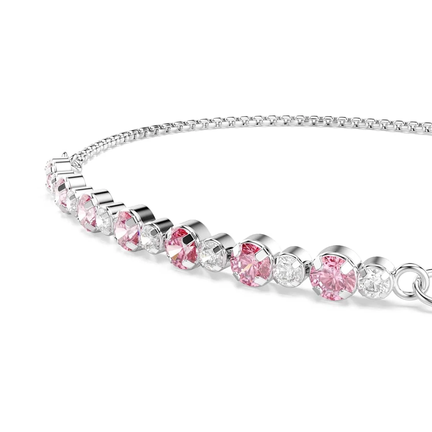 Swarovski Matrix Tennis Zilverkleurige Armband met Roze Accenten 5763042 - Image 2
