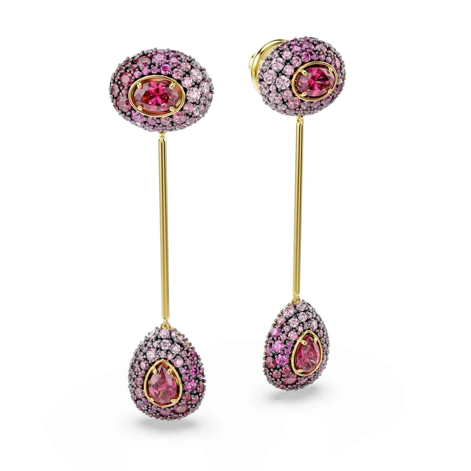 Swarovski Sublima Glam Goudkleurige Oorbellen met Rode Kristallen 5752891 - Image 3