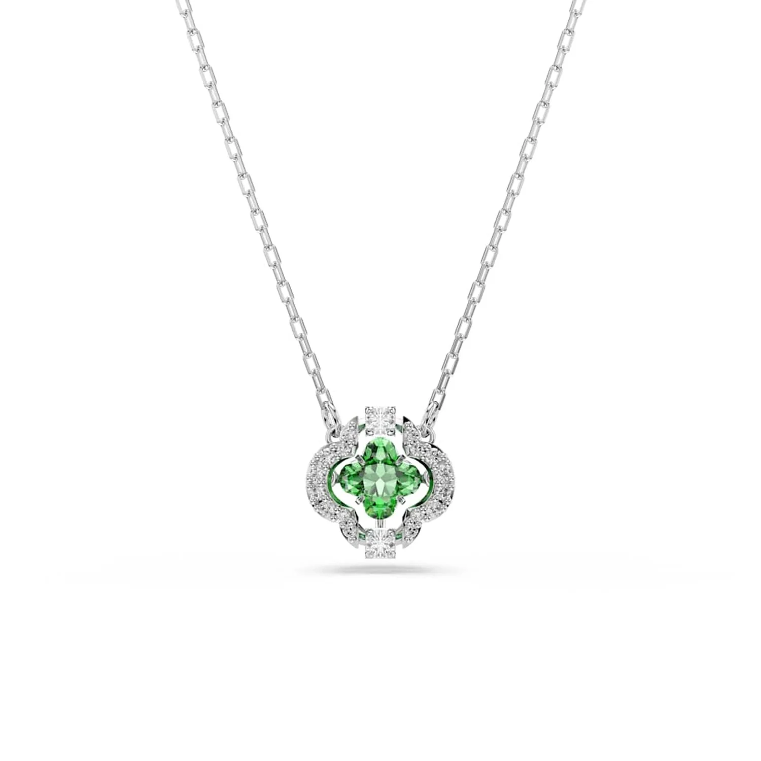 Swarovski Una Sparkling Dc Zilverkleurige Ketting met Groene Kristal 5757785