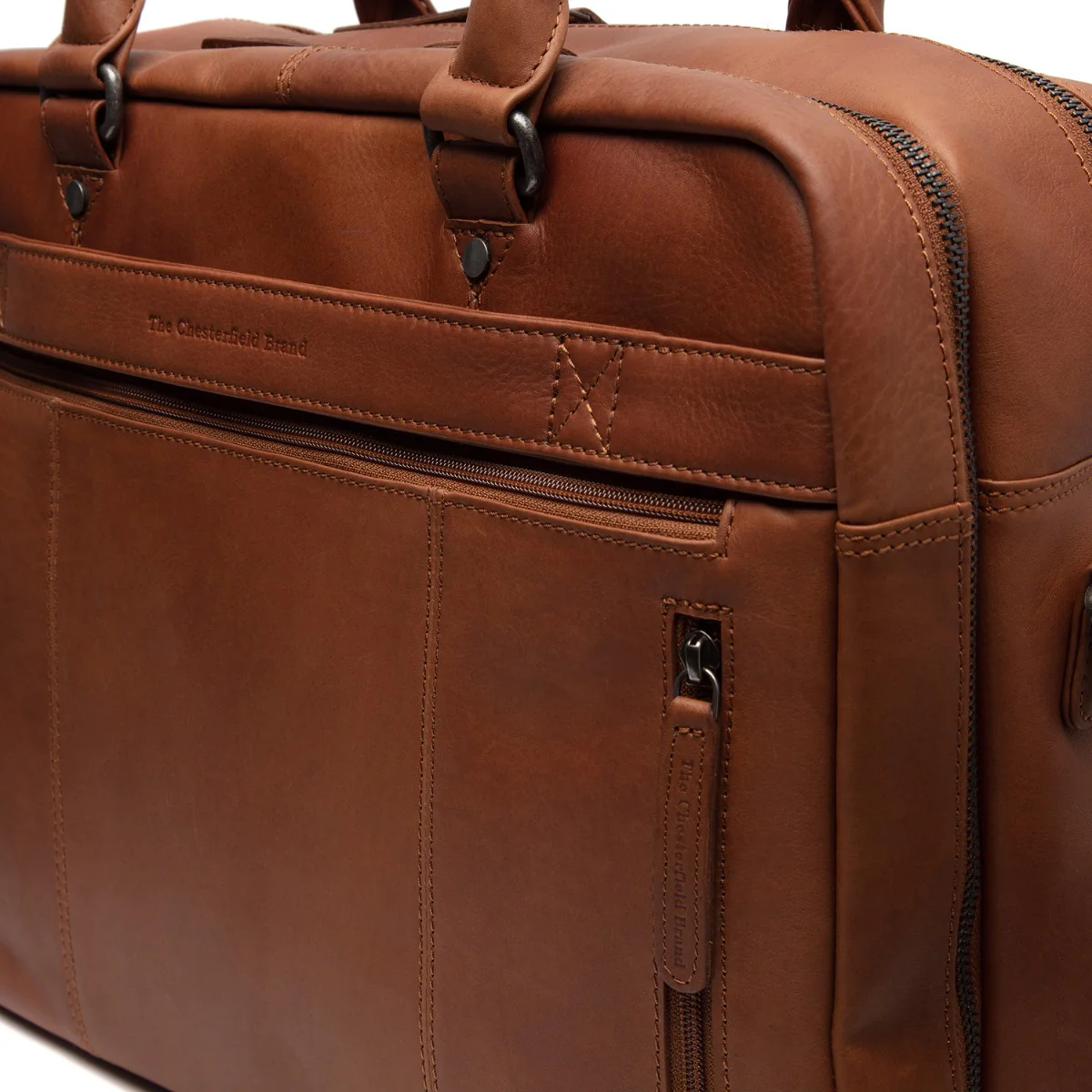 The Chesterfield Brand Boston Cognac Leather Laptop bag C40.108631 - Image 5
