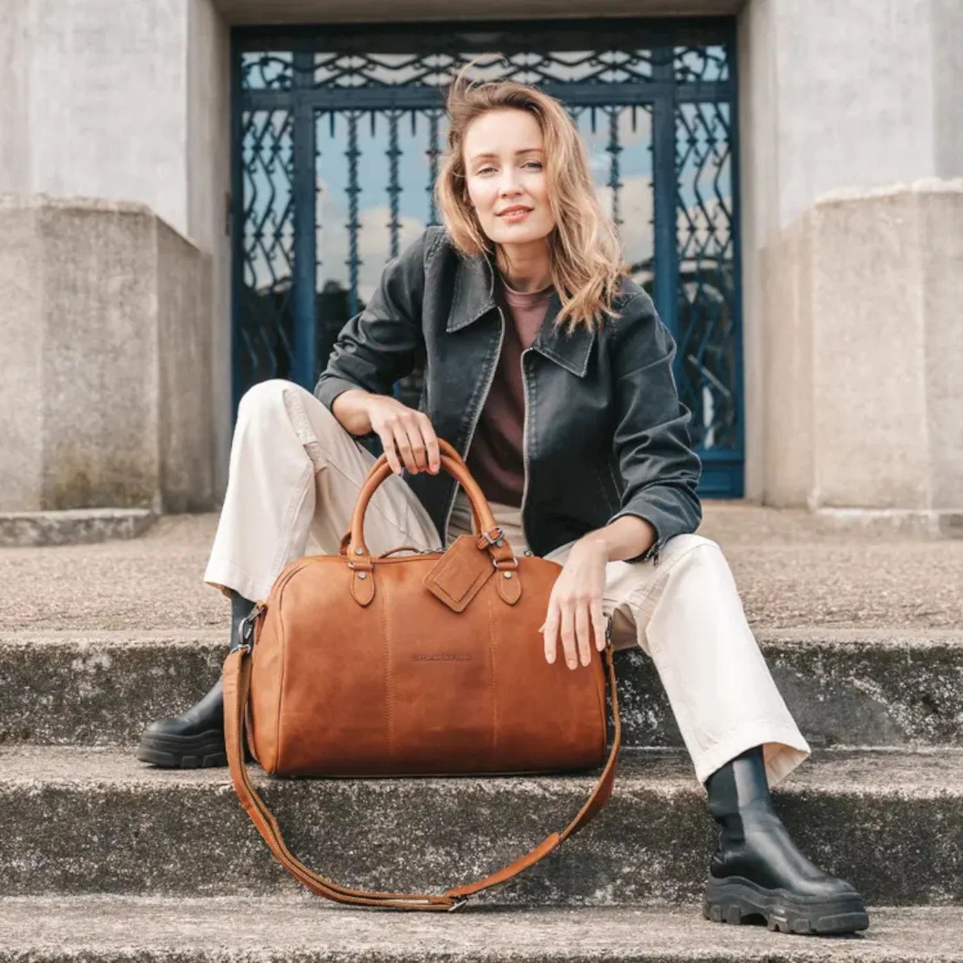 The Chesterfield Brand Liam Cognac Leather Travel bag C20.001331 - Image 6