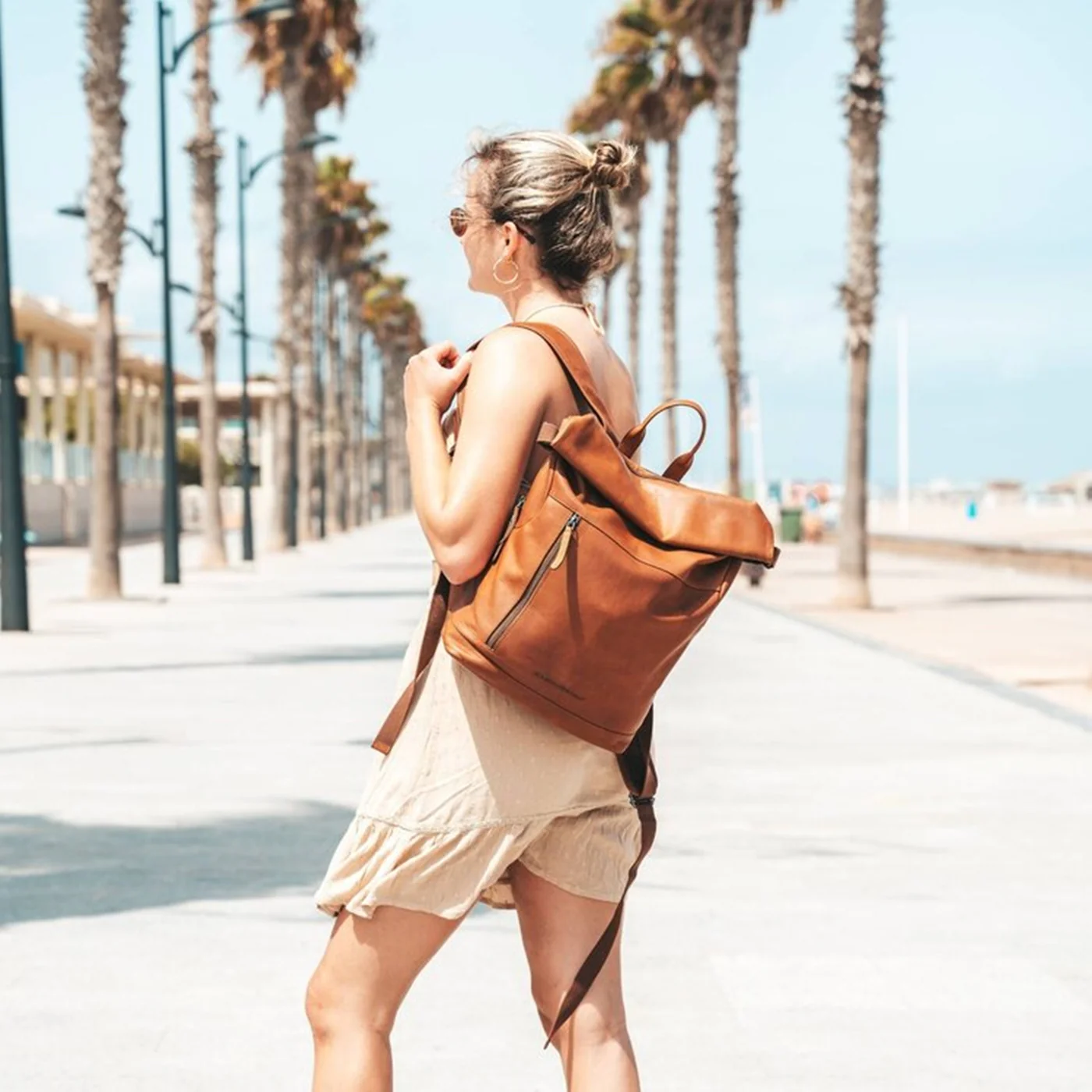 The Chesterfield Brand Mazara Cognac Leather Backpack C58.032331 - Image 4