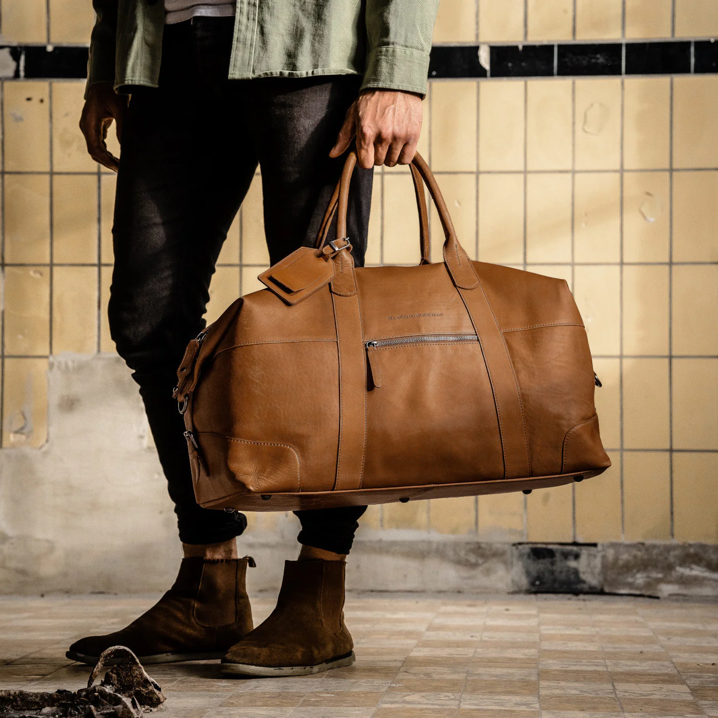 The Chesterfield Brand Portsmouth Cognac Leather Travel bag C20.001731 - Image 3