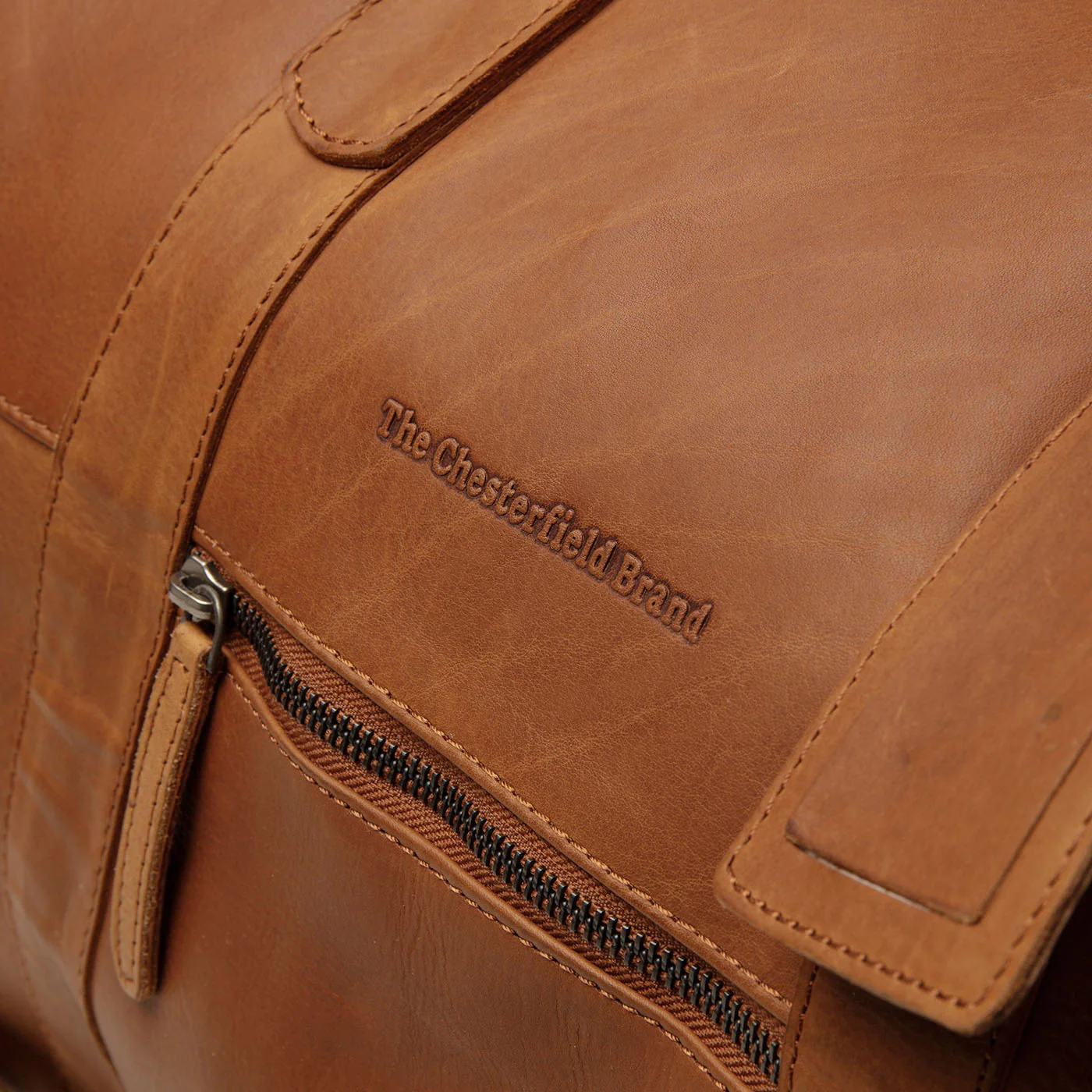 The Chesterfield Brand Portsmouth Cognac Leather Travel bag C20.001731 - Image 5