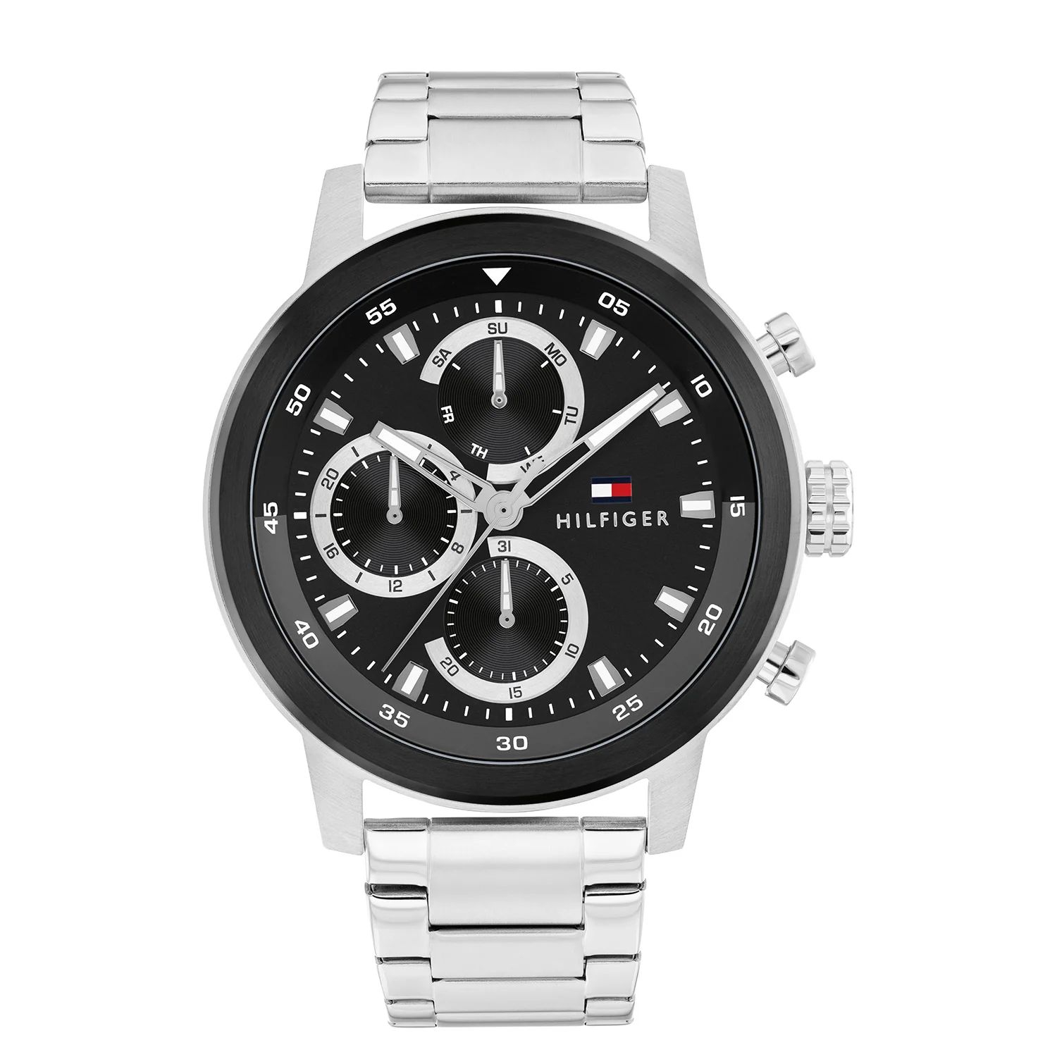 Tommy Hilfiger Rocky Zilver en Zwart Herenhorloge TH1792181