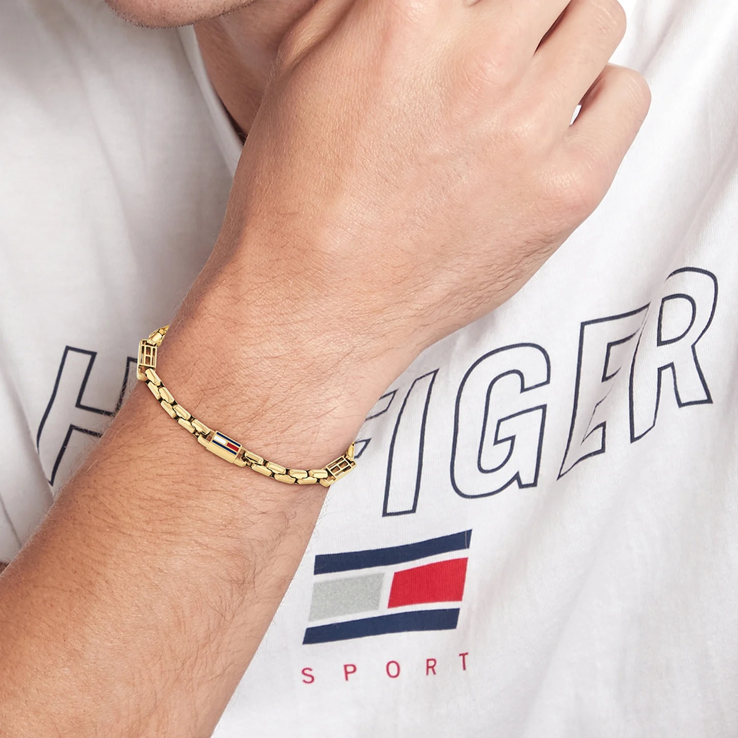 Tommy Hilfiger Roestvrij Staal Goudkleurige Heren Schakelarmband TJ2790675 - Image 2