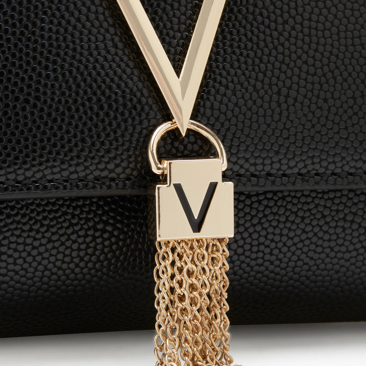 Valentino Bags Divina Black & Gold Crossbody Bag VBS1R403GNERO/GOLD - Image 3