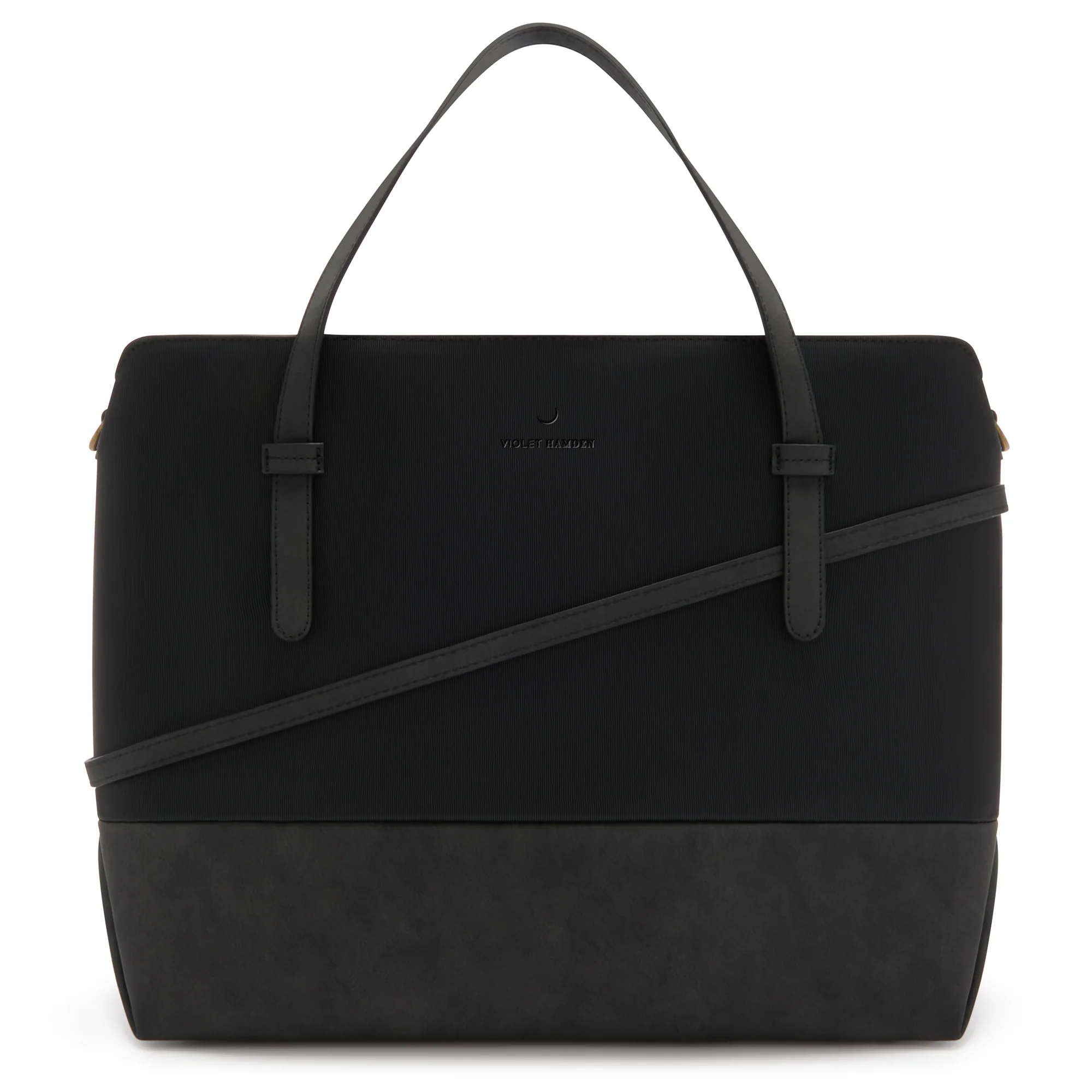Violet Hamden Essential Bag Zwarte Schoudertas met 13 inch Laptopvak VH25034