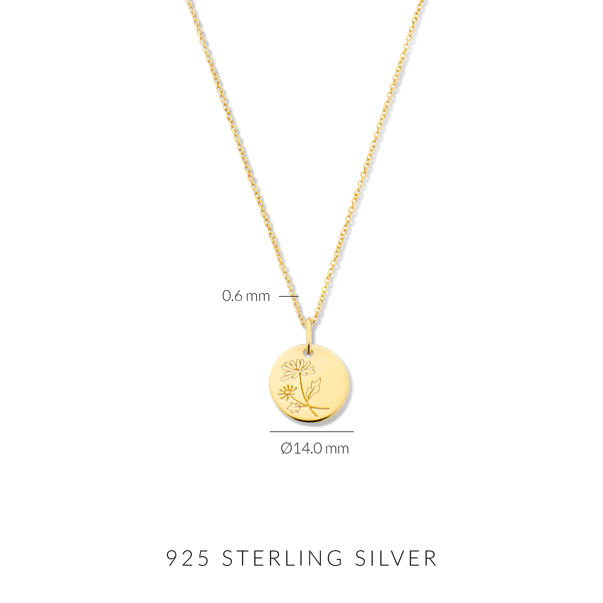 Violet Hamden Venus 925 Sterling Zilveren Gold Plated Ketting met Geboortebloem VH340025-DEC - Image 9