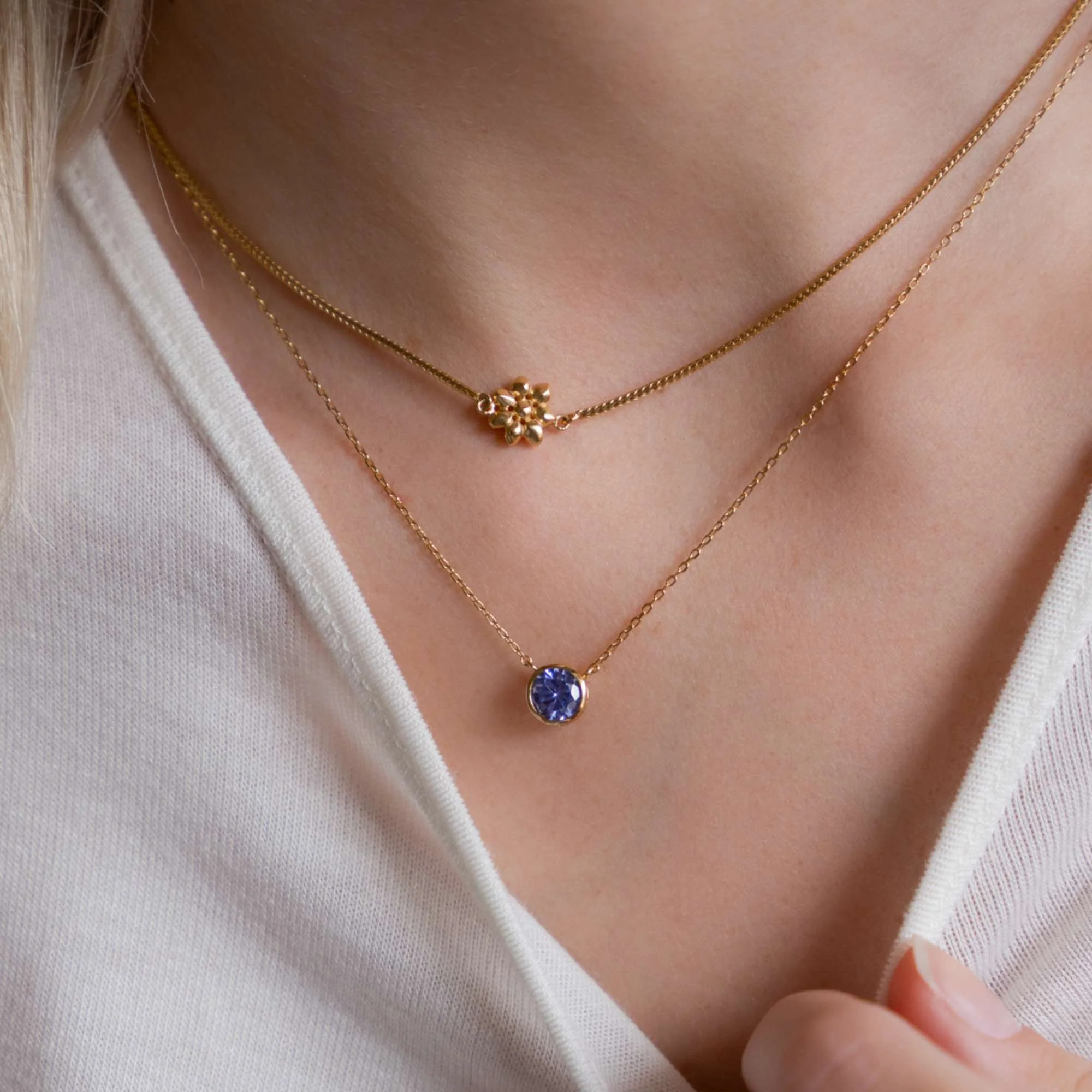 Violet Hamden Venus 925 Sterling Zilveren Gold Plated Ketting met Geboortesteen VH340010-SEP - Image 2